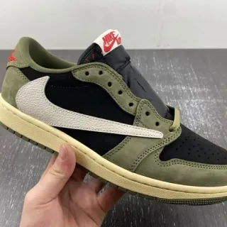 Nike Air Jordan 1 أخضر زيتوني أسود Off-White حذاء أسلوب حياة رياضي