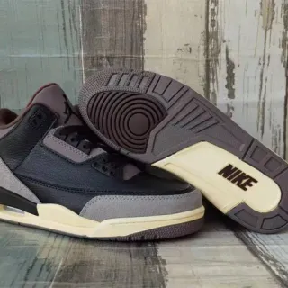 Nike Air Jordan 3 Tênis de Basquete Cinza Escuro Creme