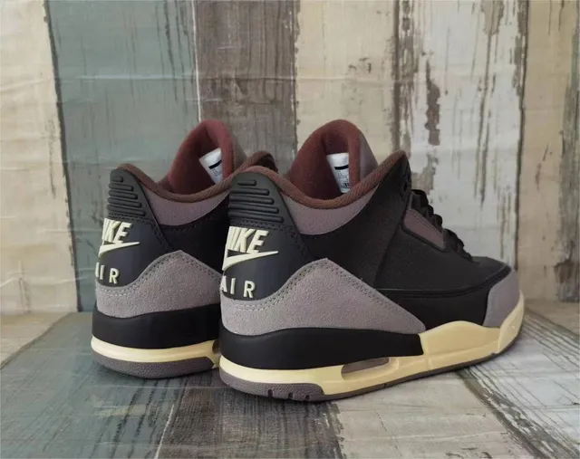 Nike Air Jordan 3 Tênis de Basquete Cinza Escuro Creme 2