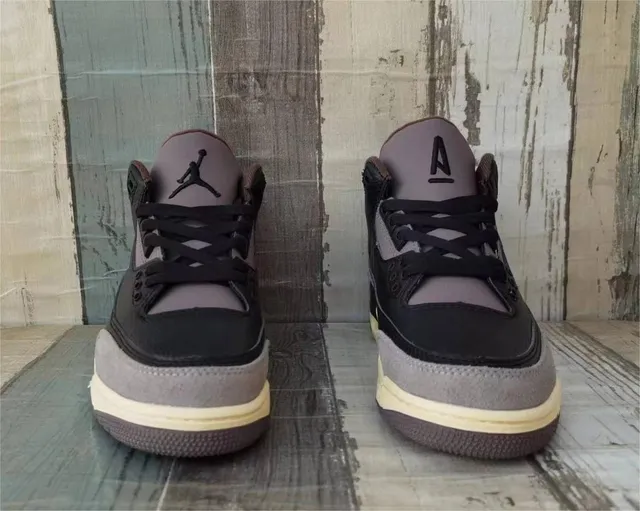 Nike Air Jordan 3 Tênis de Basquete Cinza Escuro Creme 5