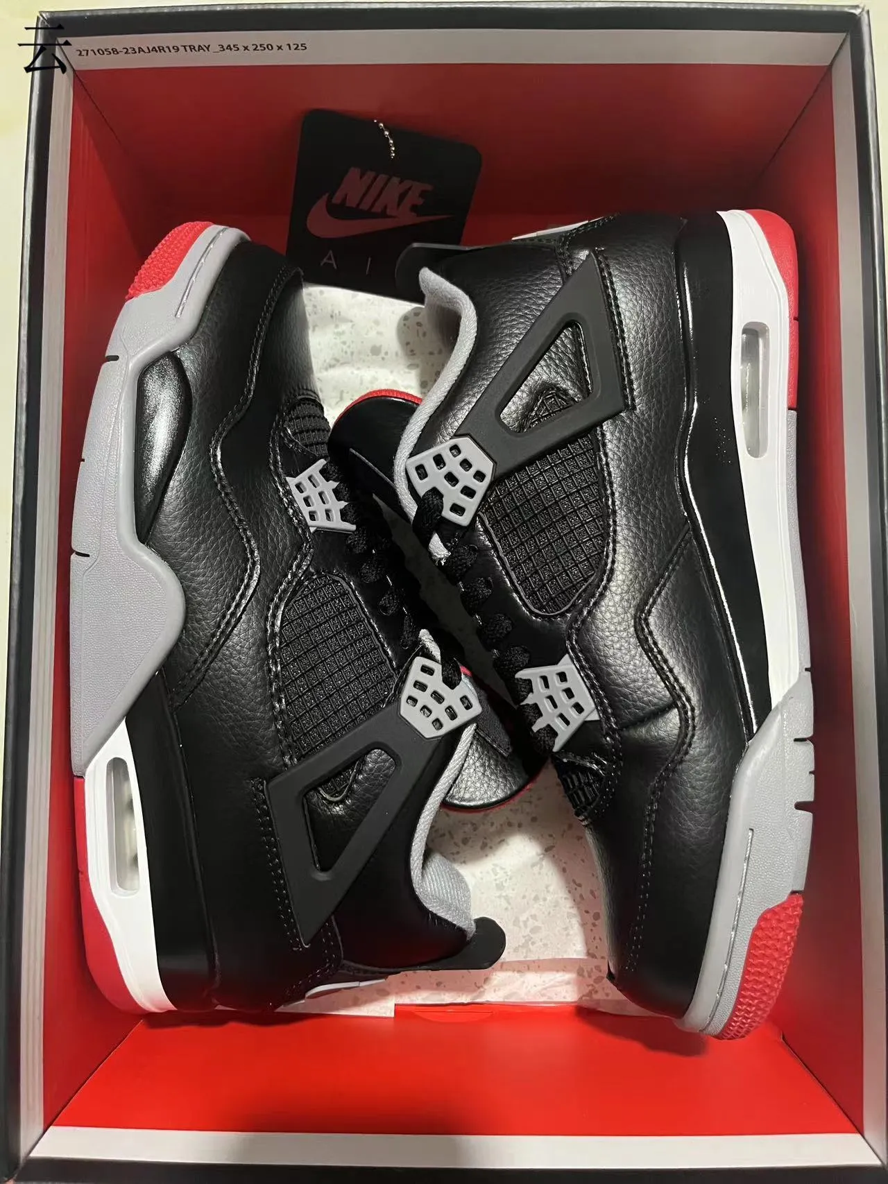 Nike Air Jordan 4 Zapatos de baloncesto Negro Cemento Rojo 10