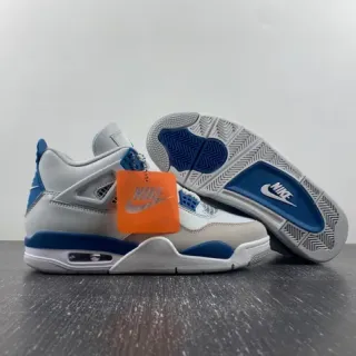 Nike Air Jordan 4 Zapatillas de Baloncesto Gris Claro y Azul Real