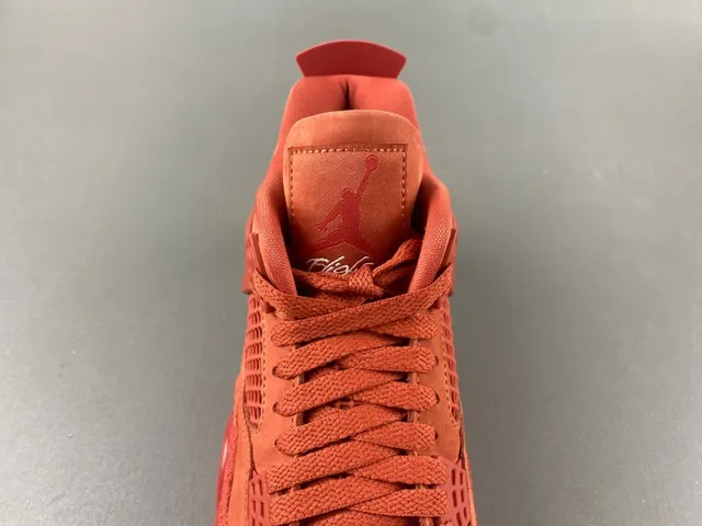 Nike Air Jordan 4 লাল একরঙা বাস্কেটবল জুতো 6