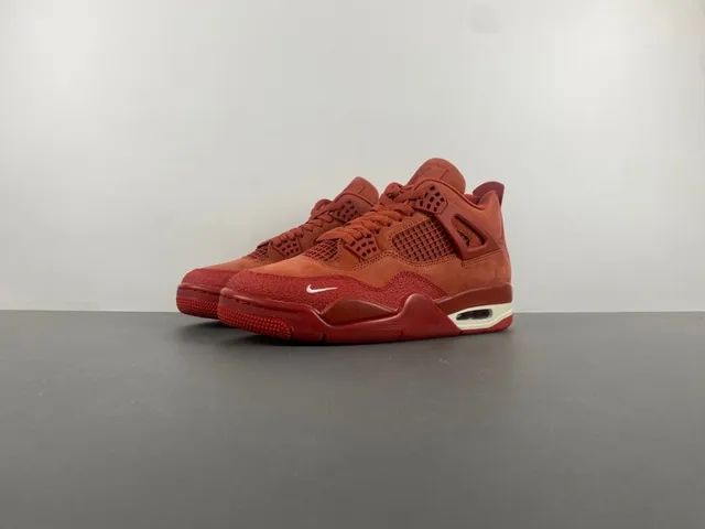 Nike Air Jordan 4 লাল একরঙা বাস্কেটবল জুতো 9