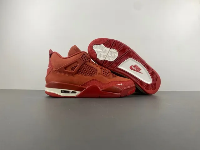 Nike Air Jordan 4 লাল একরঙা বাস্কেটবল জুতো 11