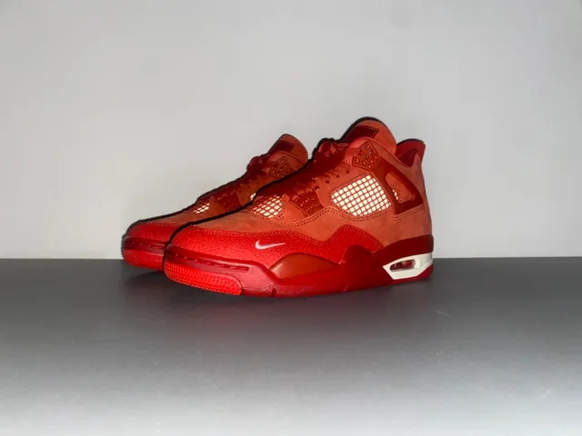 Nike Air Jordan 4 লাল একরঙা বাস্কেটবল জুতো 12