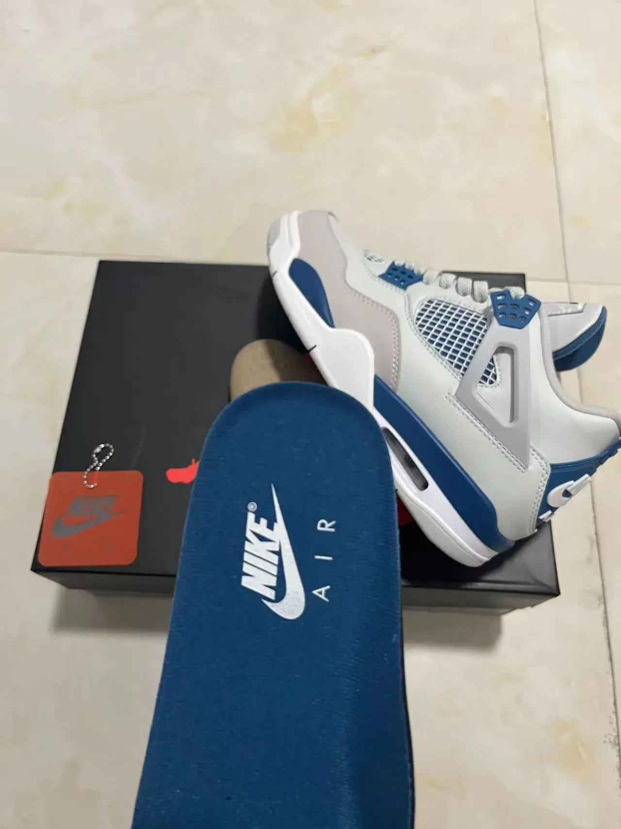 Nike Air Jordan 4 सफेद रॉयल ब्लू बास्केटबॉल जूते 4