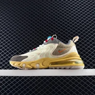 Nike Air Max 270 React tênis chunky cor bege mostarda
