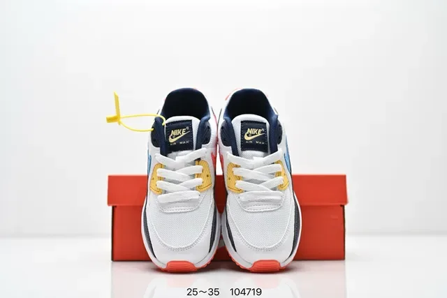 Nike Air Max 90 White Black Orange Lifestyle Sneakers 9
