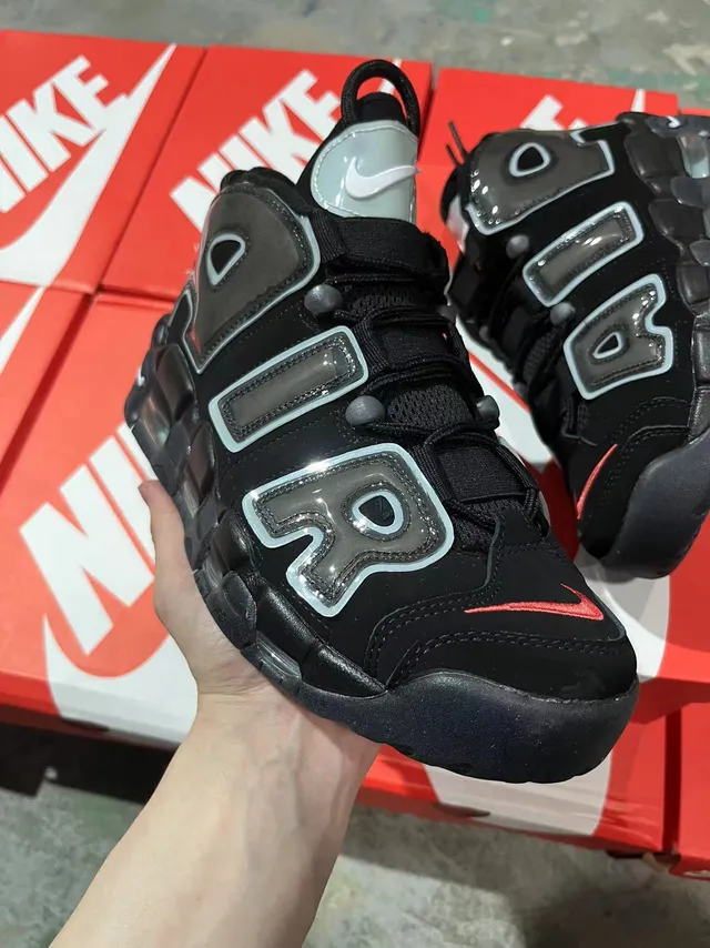 Nike Air More Uptempo Negro Gris Translúcido Air Zapatos de Baloncesto 2