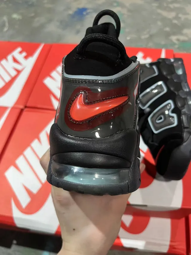 Nike Air More Uptempo Negro Gris Translúcido Air Zapatos de Baloncesto 5