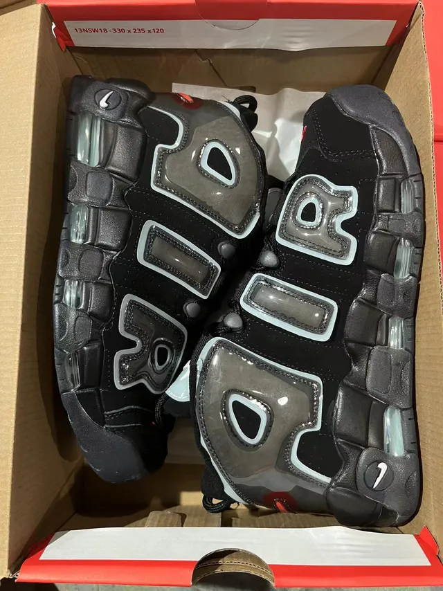 Nike Air More Uptempo Negro Gris Translúcido Air Zapatos de Baloncesto 6