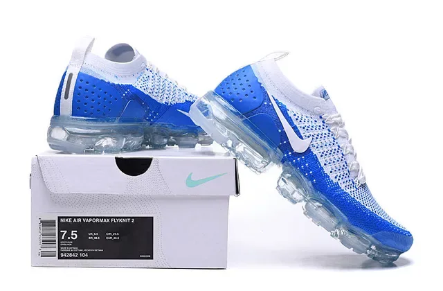 Nike Air VaporMax নীল এবং সাদা Flyknit রানিং জুতো 2