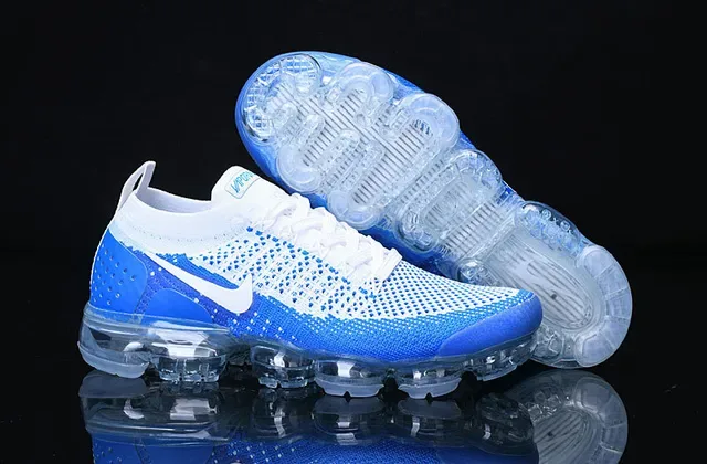 Nike Air VaporMax নীল এবং সাদা Flyknit রানিং জুতো 15