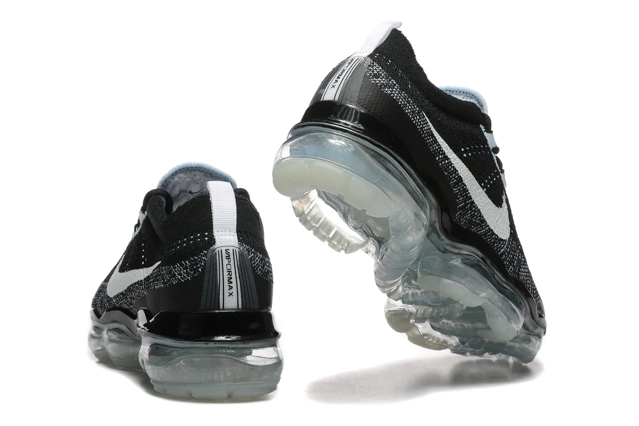 Nike Air VaporMax Flyknit Black White Transparent Running Shoes 3