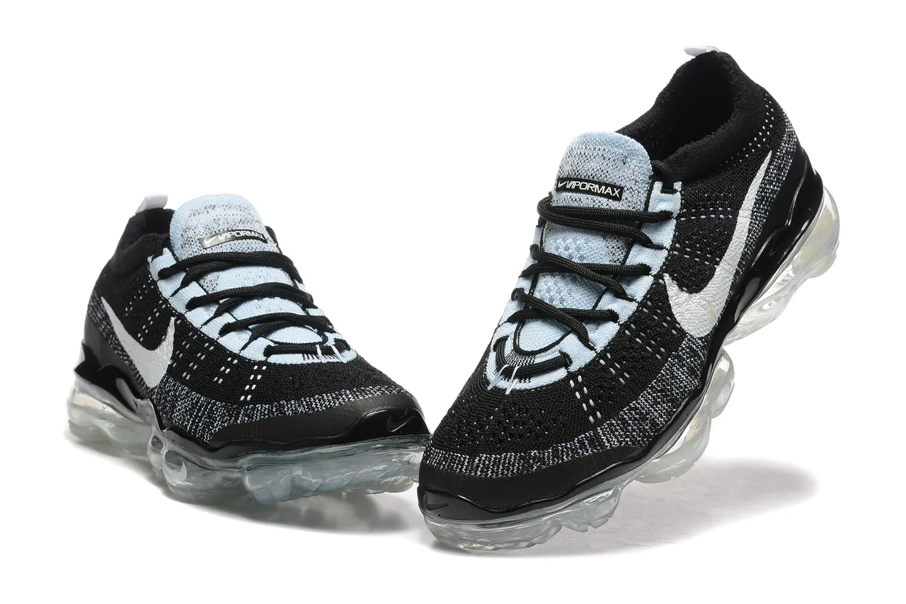 Nike Air VaporMax Flyknit Black White Transparent Running Shoes 4