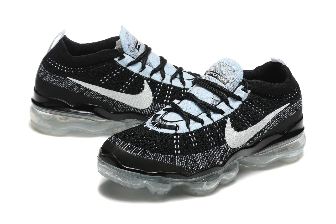 Nike Air VaporMax Flyknit Black White Transparent Running Shoes 6
