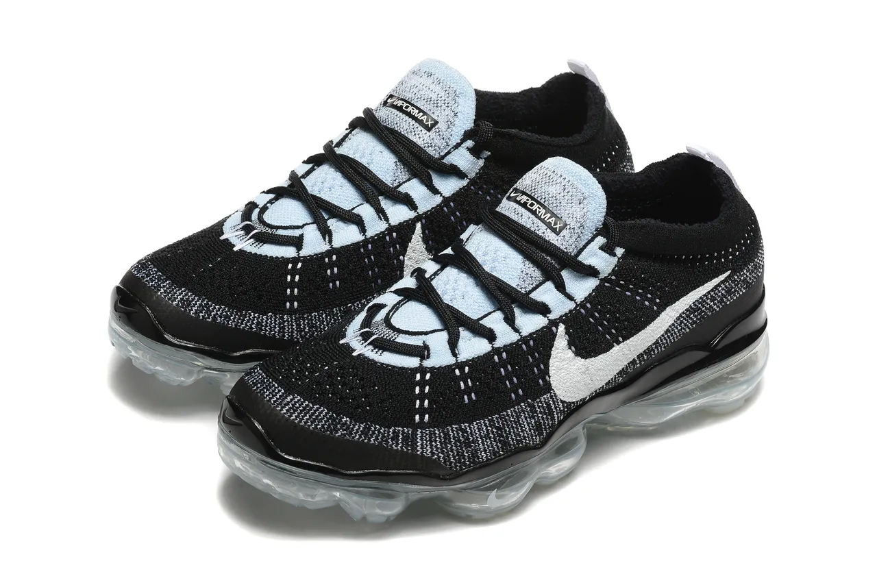 Nike Air VaporMax Flyknit Black White Transparent Running Shoes 8
