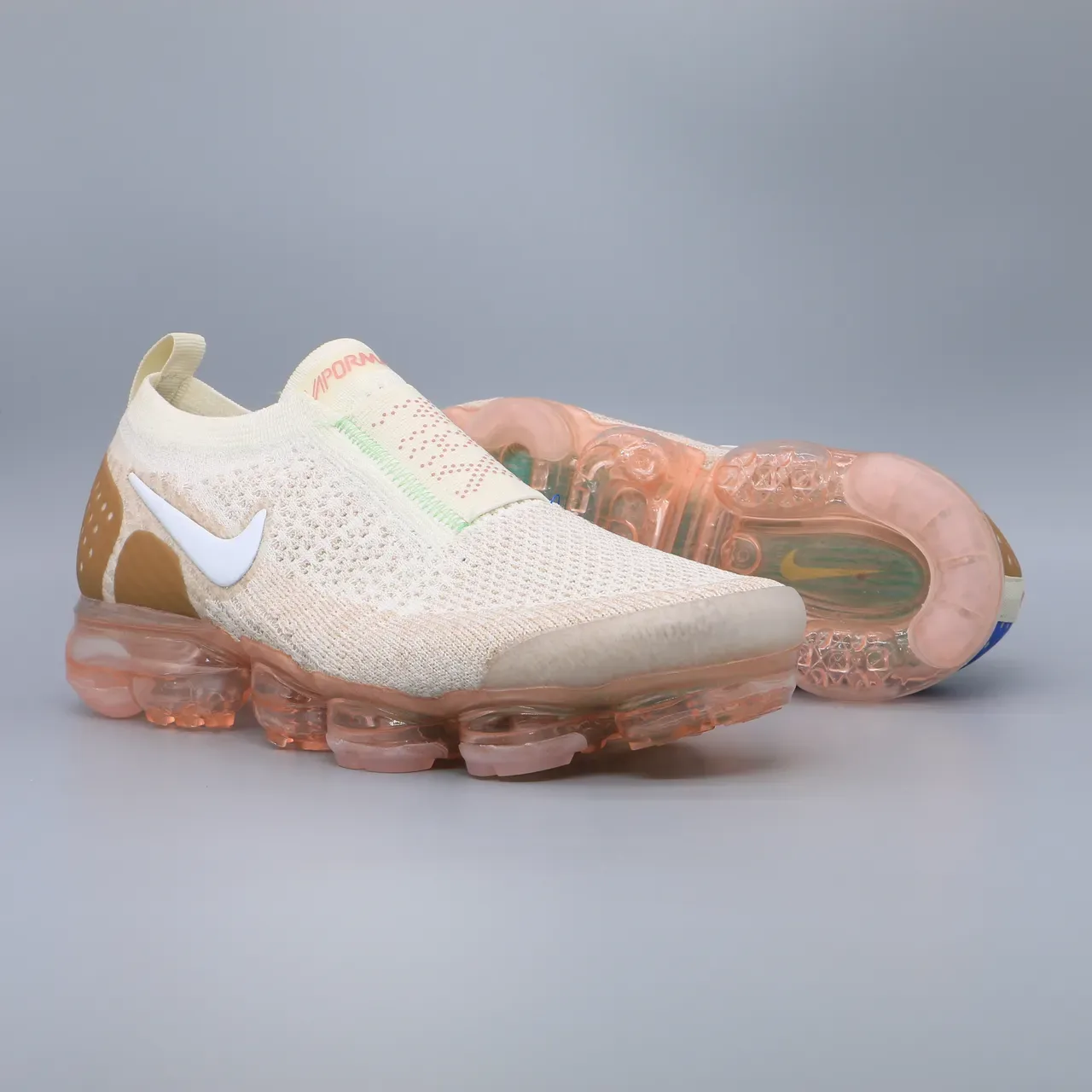 Nike Air VaporMax Flyknit Slip-On Beige Peach ستايل الحياة سنيكرز 4