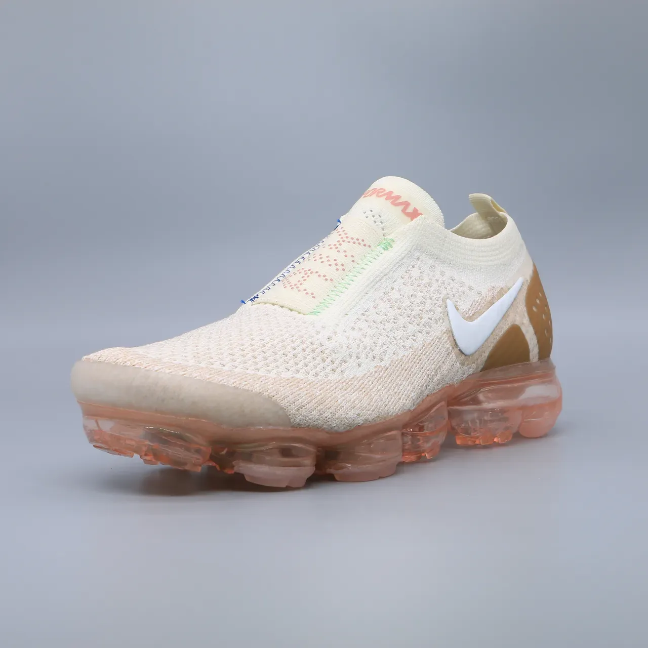 Nike Air VaporMax Flyknit Slip-On Beige Peach ستايل الحياة سنيكرز 8