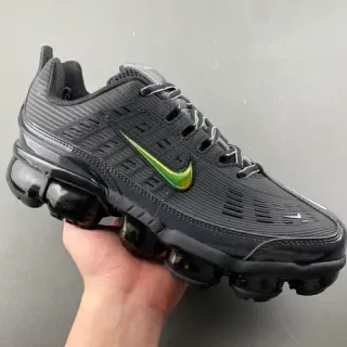Nike Air VaporMax Plus Preto Verde Malha Ribeteada Malha Especial Parte Superior Comprimento Completo Unidades Visíveis Tênis Lifestyle