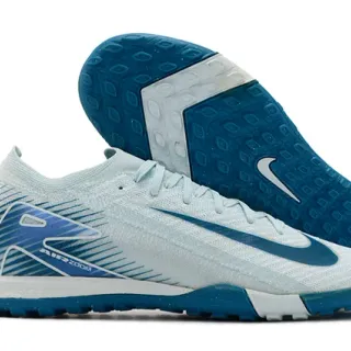 Nike Air Zoom Blue White Upper de malha Dynamic Cage Overlay Turf Sapatos de futebol