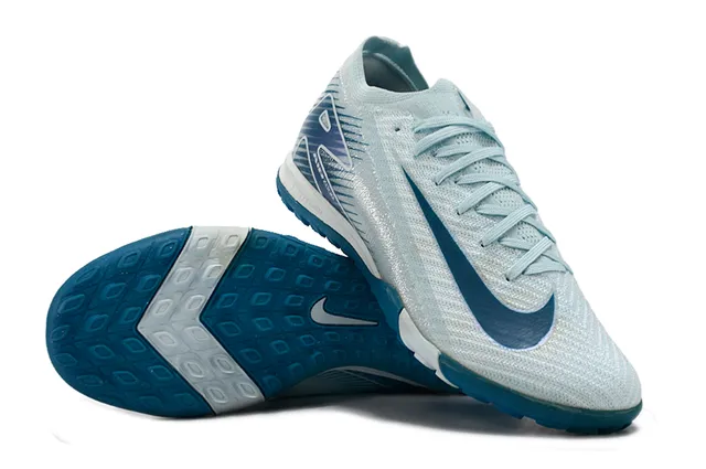 Nike Air Zoom Blue White Knit Upper Dynamic Cage Overlay Turf Soccer Shoes 2
