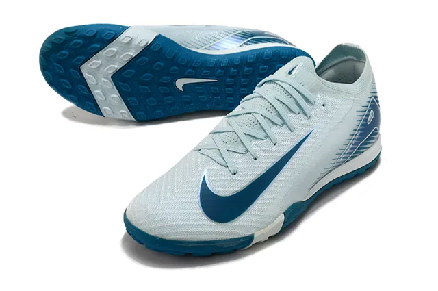 Nike Air Zoom Blue White Knit Upper Dynamic Cage Overlay Turf Soccer Shoes 3