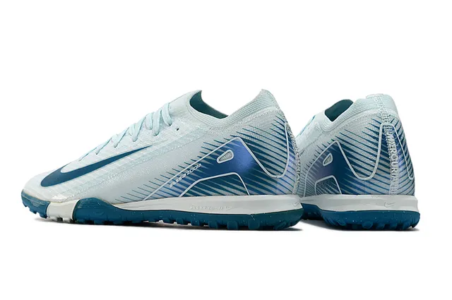 Nike Air Zoom Blue White Knit Upper Dynamic Cage Overlay Turf Soccer Shoes 4
