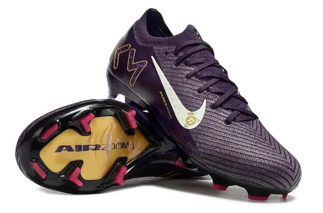 Nike Air Zoom KM Roxo Dourado Campo Firme Sapatos de Futebol 2