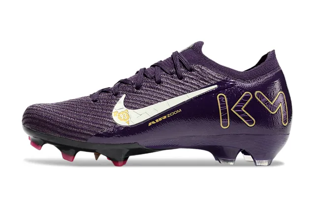 Nike Air Zoom KM Roxo Dourado Campo Firme Sapatos de Futebol 3