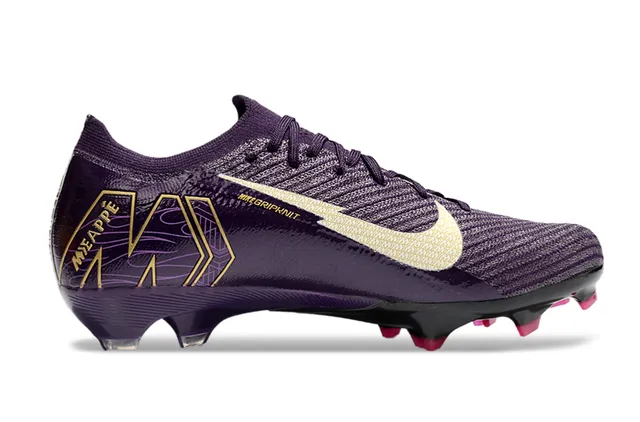 Nike Air Zoom KM Roxo Dourado Campo Firme Sapatos de Futebol 6