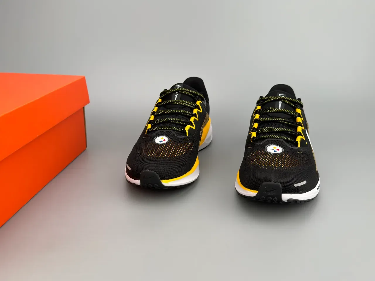 Nike Air Zoom Pegasus Steelers Black Gold White Running Shoes 3