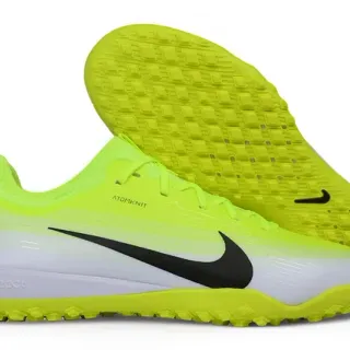 Nike Atomknit Tênis de futebol Turf com upper de malha amarelo branco neón midsole