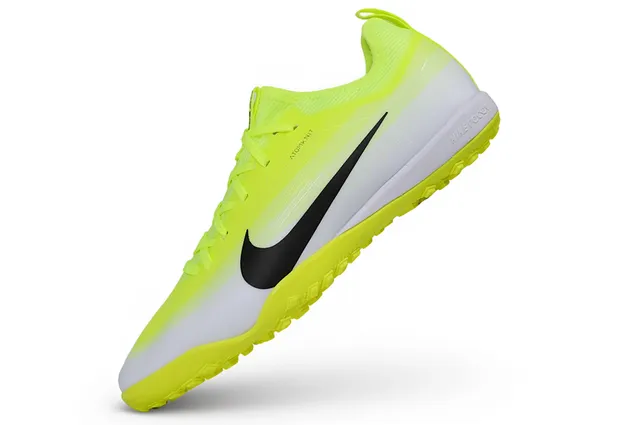 Nike Atomknit Tênis de futebol Turf com upper de malha amarelo branco neón midsole 3