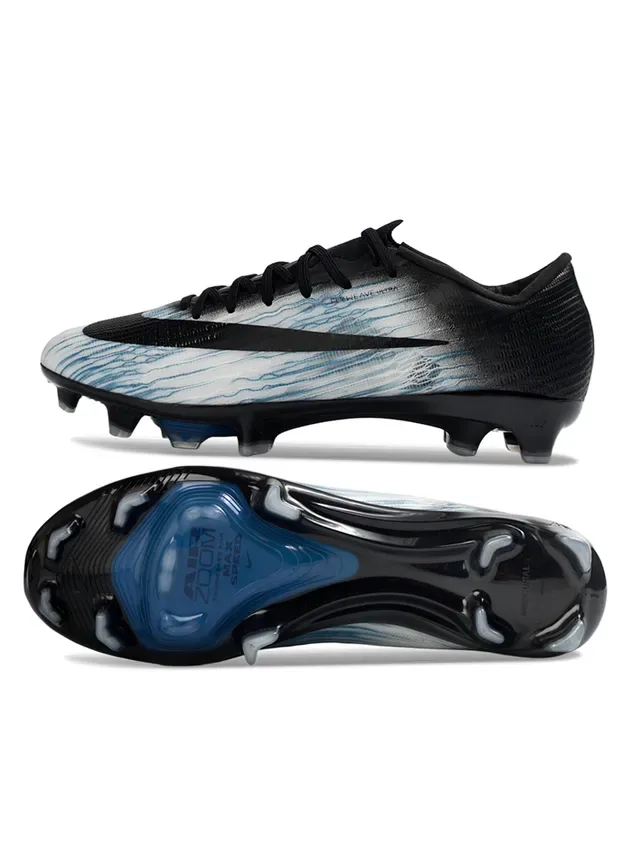 Nike Black Blue Low-Cut Flyweave Upper Firm-Ground Soccer Shoes 6