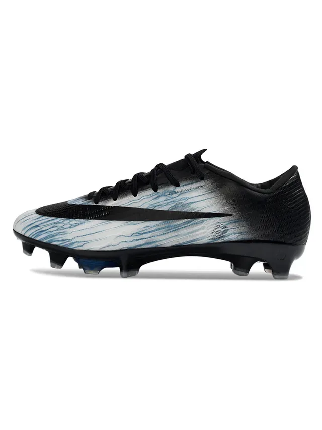 Nike Black Blue Low-Cut Flyweave Upper Firm-Ground Soccer Shoes 7