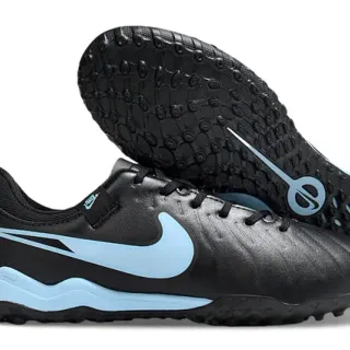 Nike Black Blue Low-Cut Synthetic Upper Textured Forefoot Turf Soccer Shoes