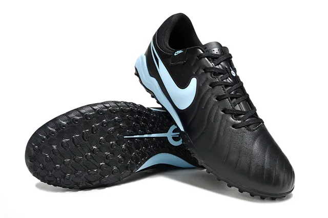 Nike काला नीला लो-कट सिंथेटिक अपर टेक्स्चर्ड फोरफुट टर्फ फुटबॉल जूते 4