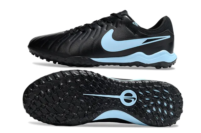 Nike काला नीला लो-कट सिंथेटिक अपर टेक्स्चर्ड फोरफुट टर्फ फुटबॉल जूते 6