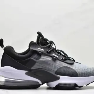 Nike Black Gray Layered Synthetic Cage Dual Visible Air Units Chunky Sneakers