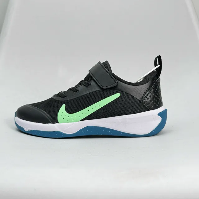 Nike Black Green Low-Top Hook-and-Loop Strap Basketball Shoes 7
