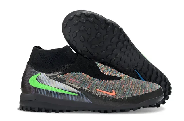 Nike Negro Multicolor Ajuste Sock-Fit Upper de Tejido Engineered Weave Turf Zapatillas de Fútbol 1