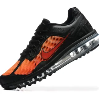 Nike chaussures de course noires et oranges Full-Length Visible Air Unit Perforated Mesh