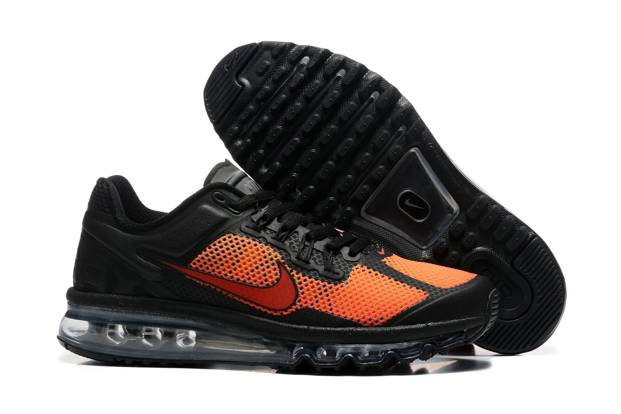 Nike chaussures de course noires et oranges Full-Length Visible Air Unit Perforated Mesh 6