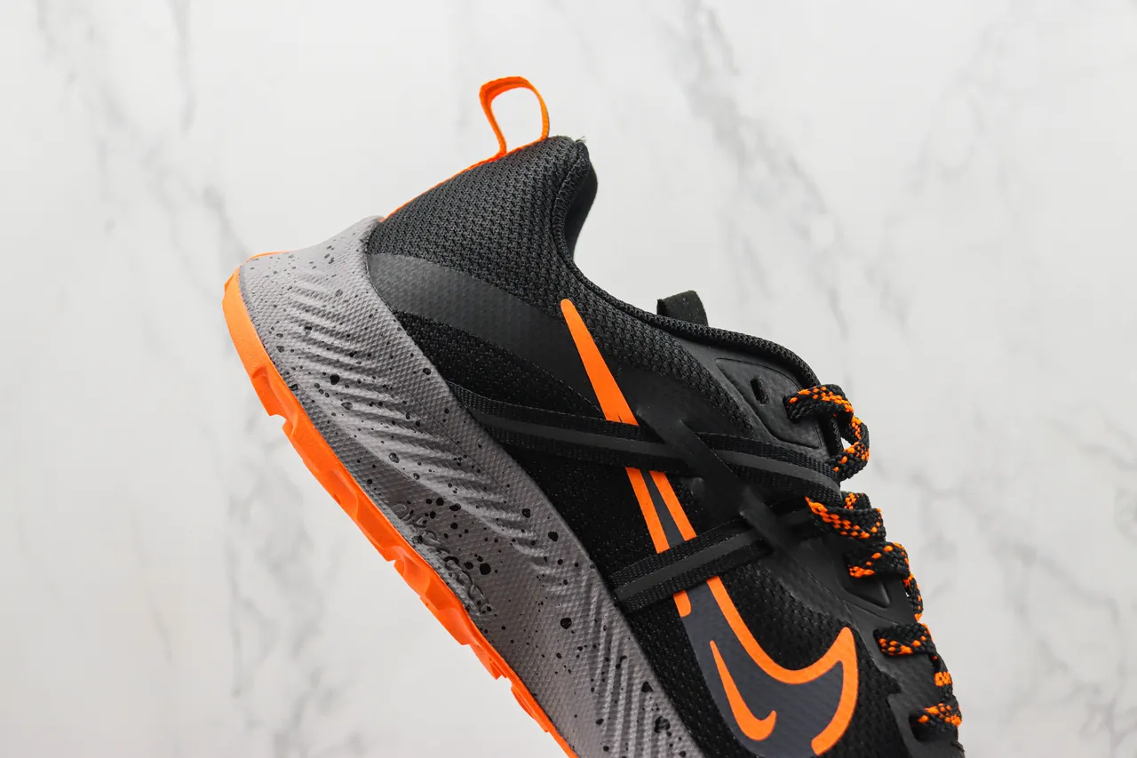Nike काली नारंगी जाली और सिंथेटिक अपर GORE-TEX वॉटरप्रूफिंग रनिंग शूज 5
