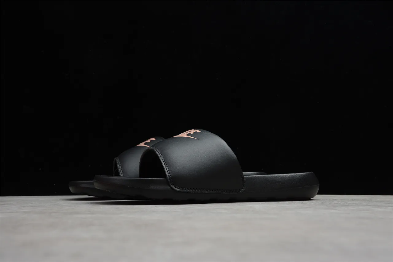 Nike Black Pink Single-Strap Molded Footbed Slippers 6