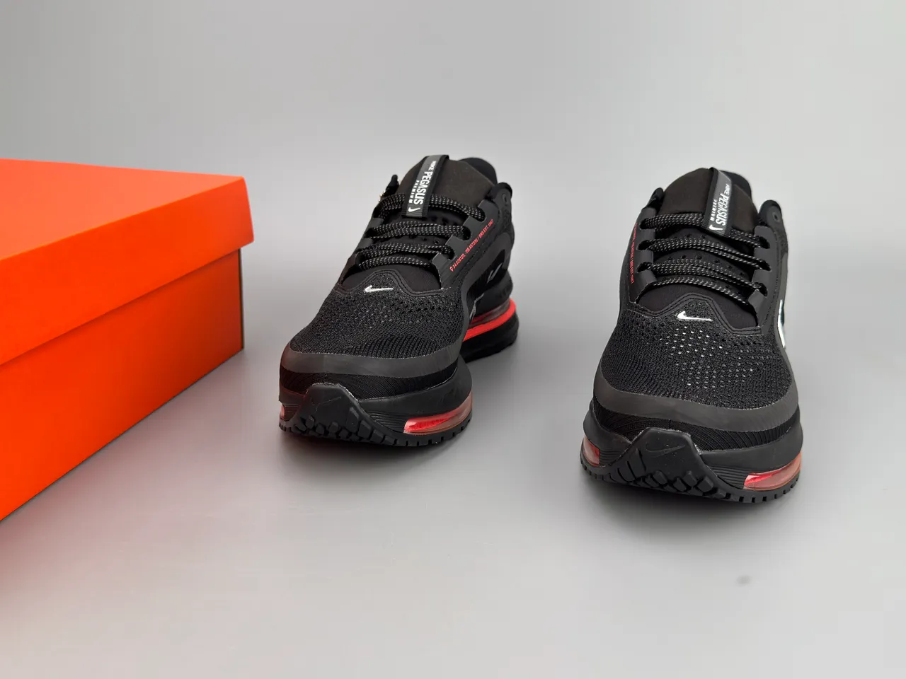 Nike Black Red Full-Length Visible Air Unit Engineered Mesh Upper Running Shoes 5