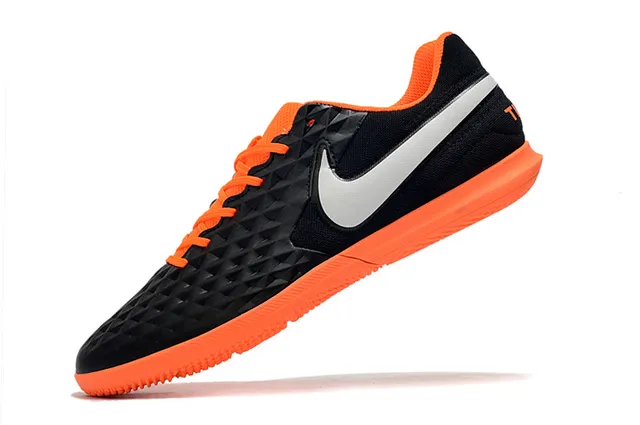 Nike Black Red Quilted Diamond-Textured Upper Low-Cut Collar Indoor Soccer Shoes 23