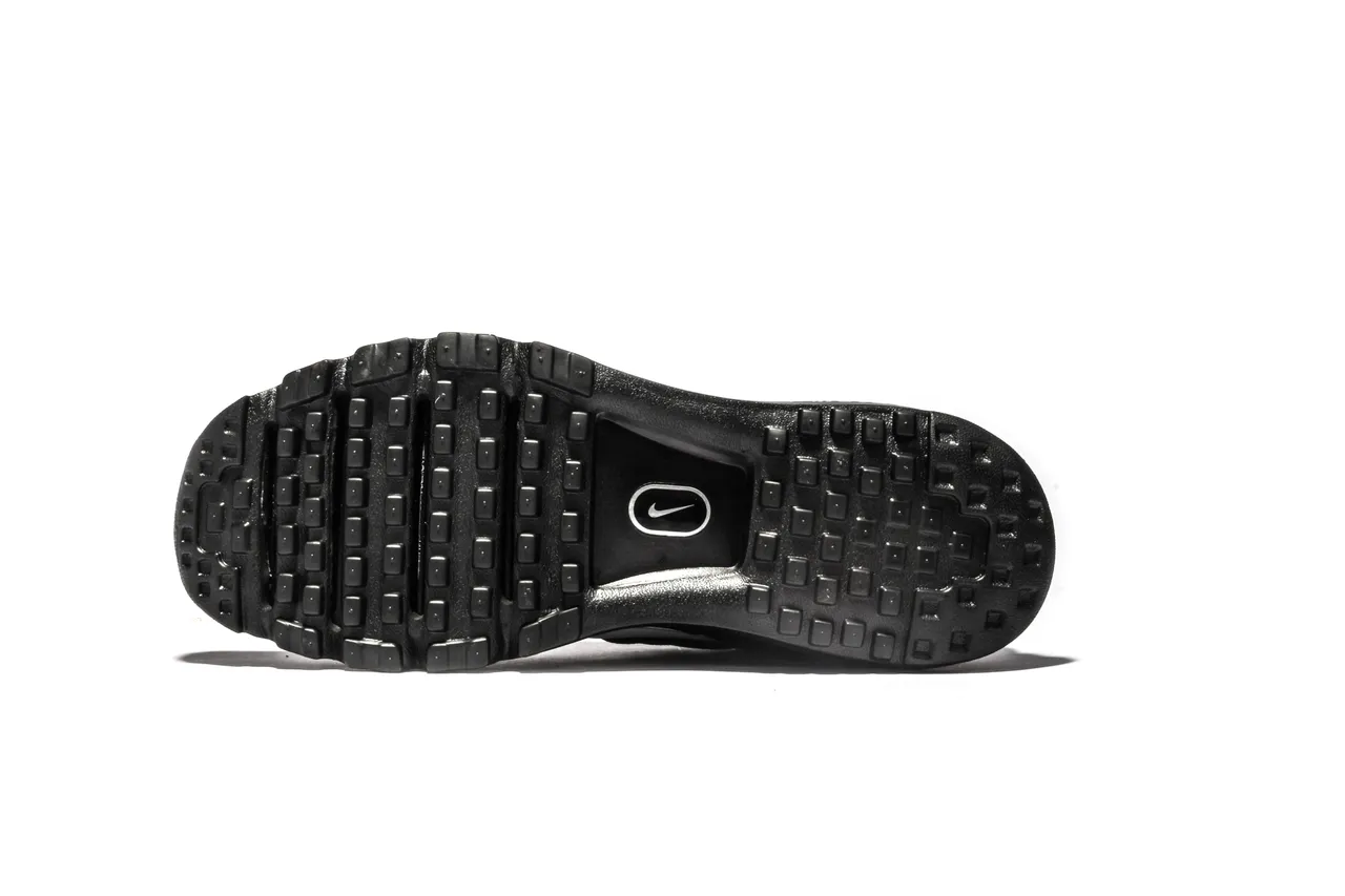 Nike Black Silver Engineered Knit Upper Full-Length Visible Air Max Unit Running Shoes 12